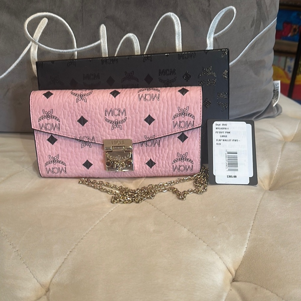 MCM Pink Chain Wallet
